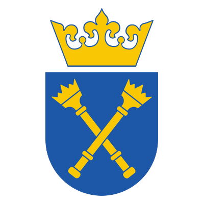 Logo Biblioteki Jagiellońskiej — herb Uniwersytetu Jagiellońskiego na tle gmachu biblioteki